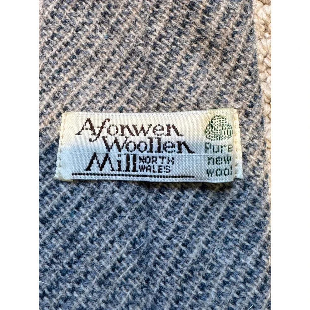 Afonwen Woollen Mill Pure New Wool Tie Gray Textured Made in Wales Classic‎